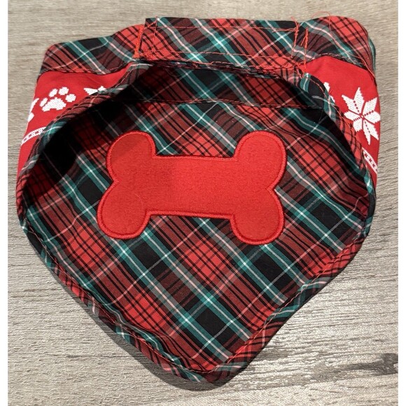 Petco Merry Christmas DOG Bandana Scarf Reversible MERRY CHRISTMAS & BONE S/M - Picture 4 of 5